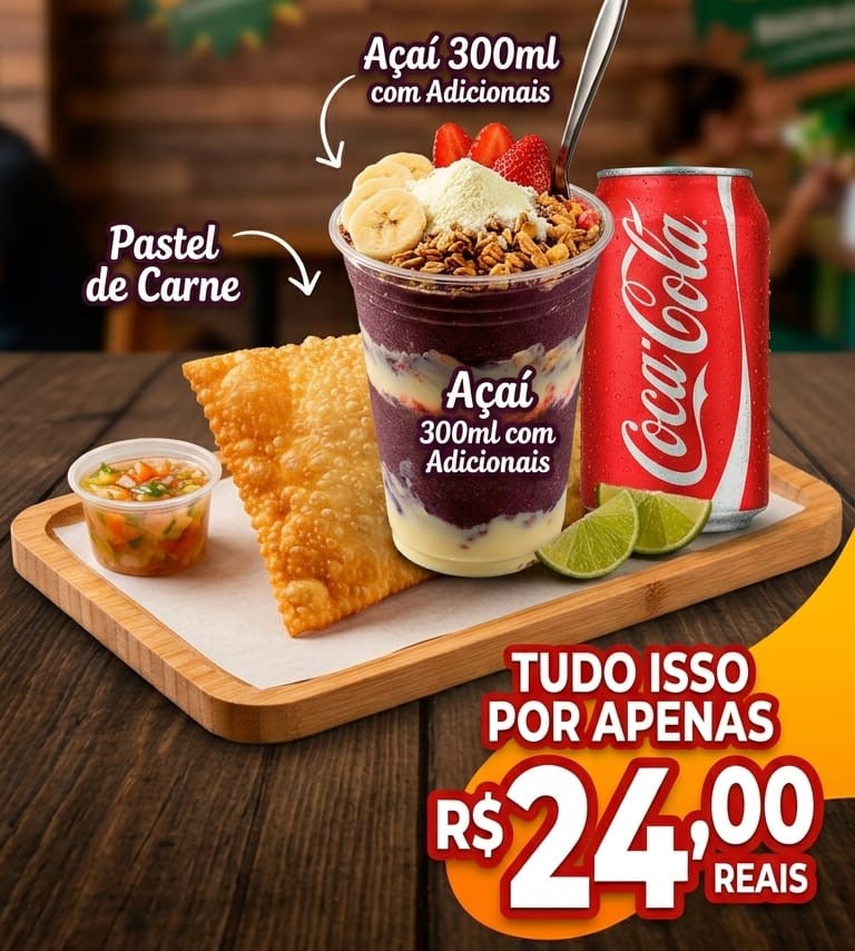 Pastel + Açaí + Coca-Cola